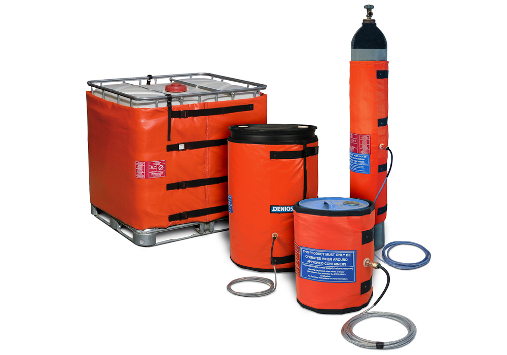 DENIOS Heizmäntel für Gasflaschen, Fässer oder IBC halten Betriebsstoffe auf Temperatur DENIOS Heizmäntel für Gasflaschen, Fässer oder IBC halten Betriebsstoffe auf Temperatur