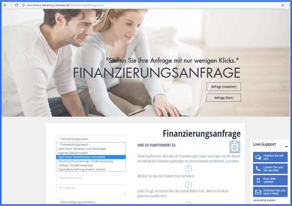 Online-Finanzierungsanfrage Online-Finanzierungsanfrage