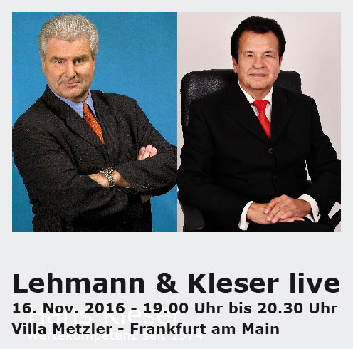Börsenexperte Frank Lehmann (ARD) und Hans Kleser (Vorstand Deutsche Gold AG)