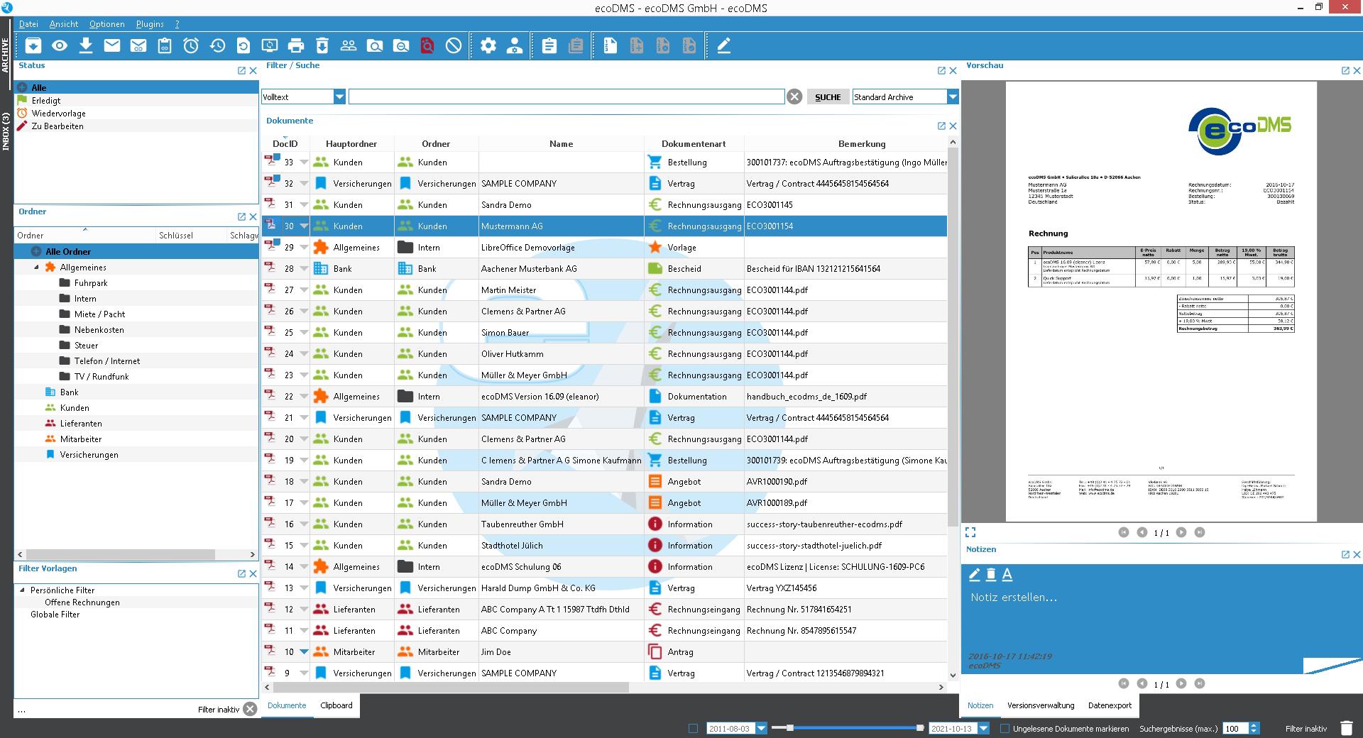 Als Client-Server-System erfüllt ecoDMS die technischen Anforderungen für eine revisionssichere Arch Als Client-Server-System erfüllt ecoDMS die technischen Anforderungen für eine revisionssichere Arch