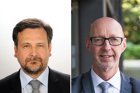 l: Dr. Thomas Hülshorst, Group Vice President Electronics & Electrification, r: Jürgen Ogrzewalla, e l: Dr. Thomas Hülshorst, Group Vice President Electronics & Electrification, r: Jürgen Ogrzewalla, e