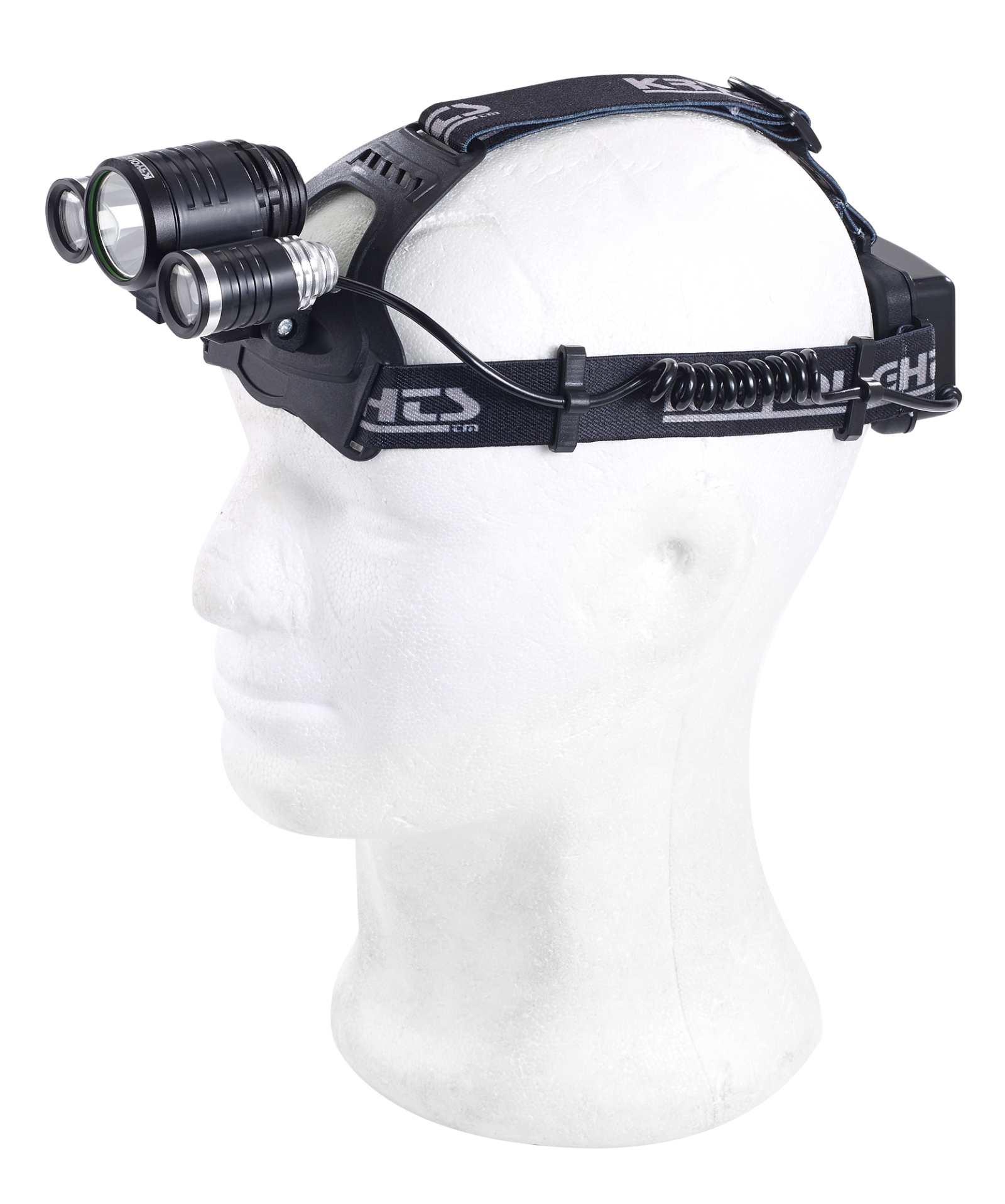 KryoLights Akku-Stirnlampe SL-1720.c mit 3 Cree-LEDs, 20 Watt, 1.800 Lumen, IPX4, www.pearl.de
