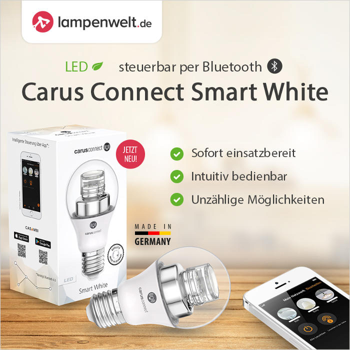 Carus Connect Smart White: Individueller Lichtkomfort in Made-in-Germany-Qualität. | © Lampenwelt.de Carus Connect Smart White: Individueller Lichtkomfort in Made-in-Germany-Qualität. | © Lampenwelt.de