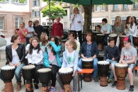 (Foto: hl-studios, Erlangen): Bürgerbrunch in Erlangen: Das Projekt Trommelpower bei seinem Auftritt