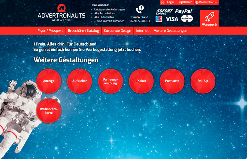 Gestaltungen bei Advertronauts Deutschland Gestaltungen bei Advertronauts Deutschland