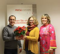 v.l.:  André Lagois, Katrin Kübeck, Carmen Hühnerfuß