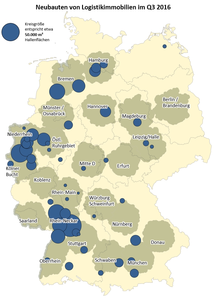 Neubauentwicklung von Logistikimmobilien in den deutschen Top-Logistikregionen Neubauentwicklung von Logistikimmobilien in den deutschen Top-Logistikregionen