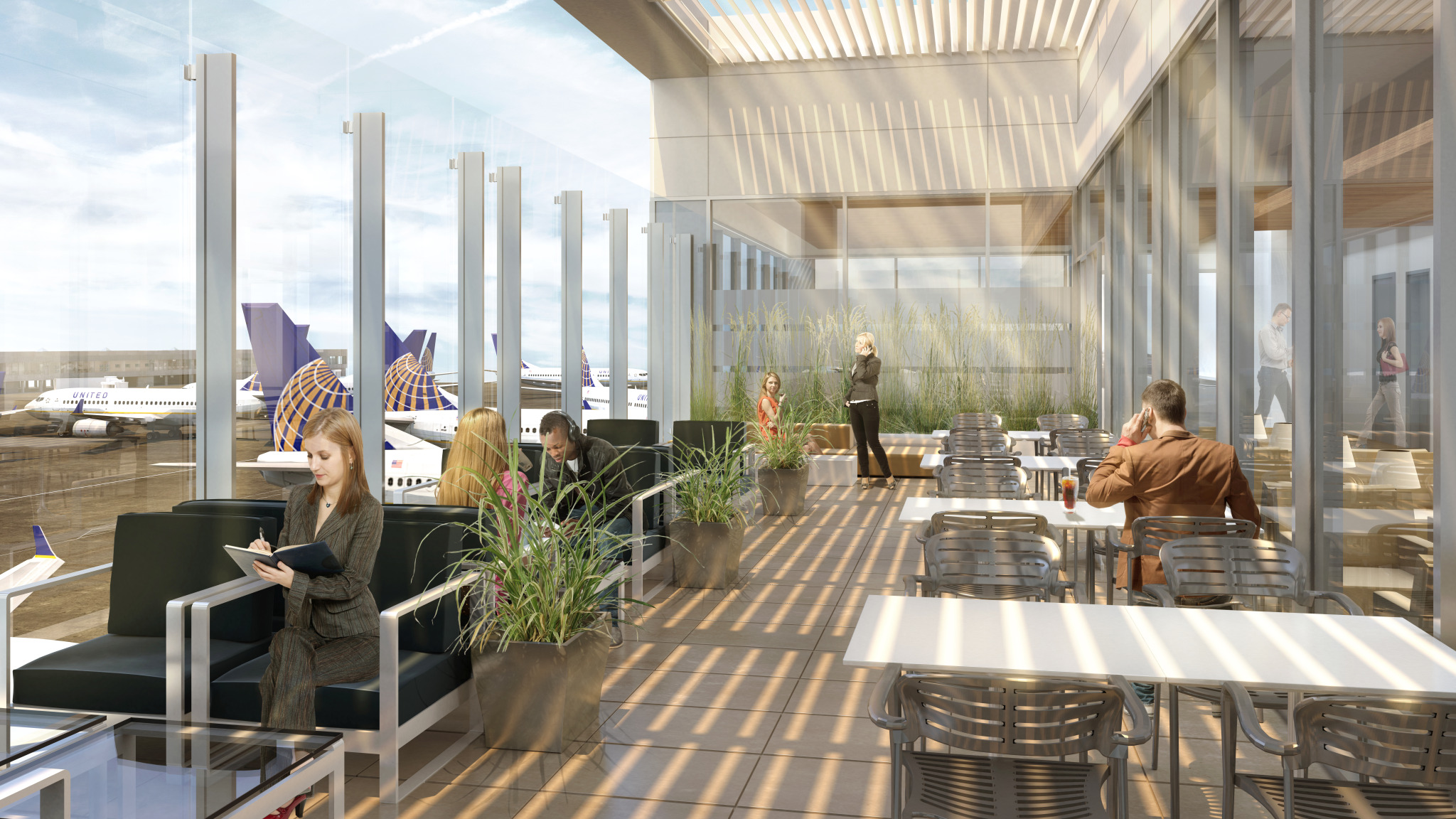 Der neue United Club im Flughafen von Los Angeles Der neue United Club im Flughafen von Los Angeles