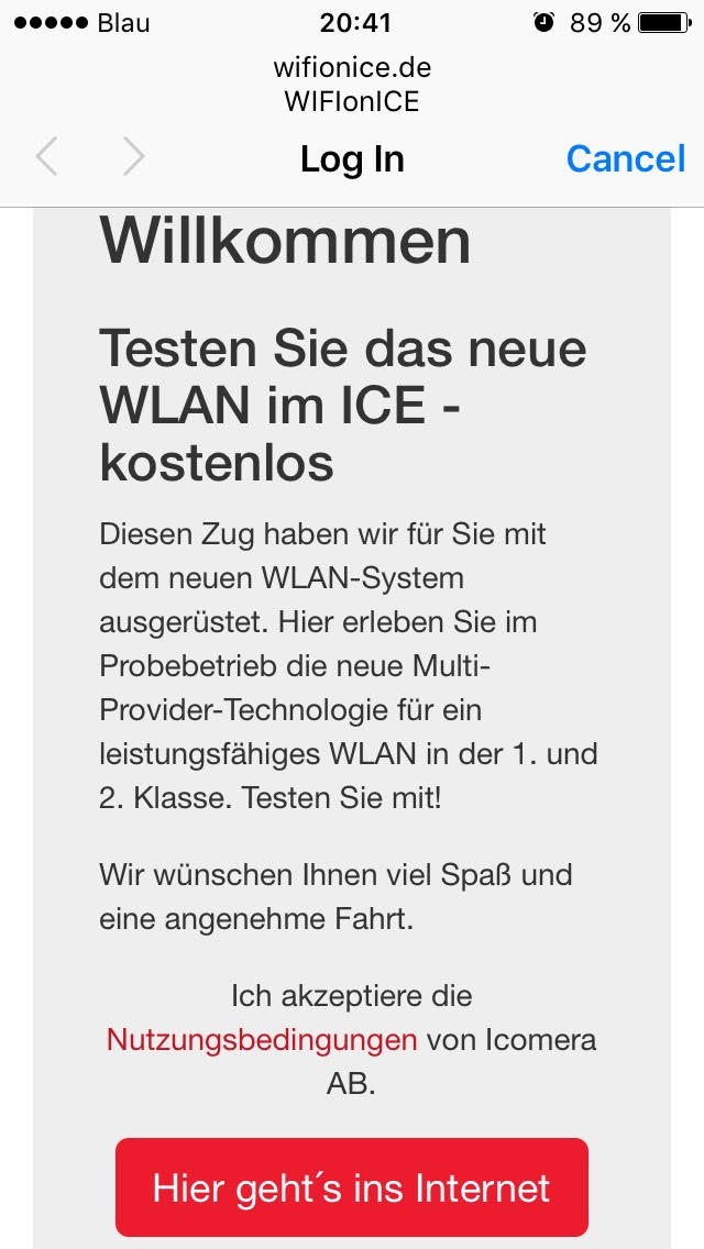 Kostenloses Test-WLAN im ICE (Bildquelle: @ Avast) Kostenloses Test-WLAN im ICE (Bildquelle: @ Avast)