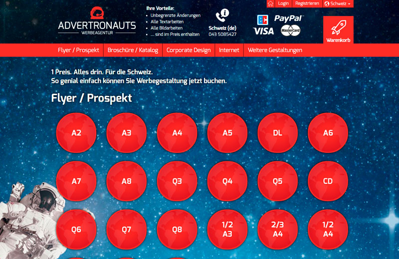 Flyer / Prospekt bei Advertronauts Schweiz Flyer / Prospekt bei Advertronauts Schweiz