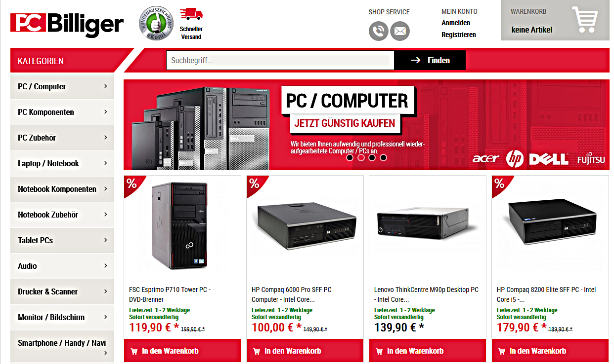 PCBilliger: günstige gebrauchte Notebooks PCBilliger: günstige gebrauchte Notebooks
