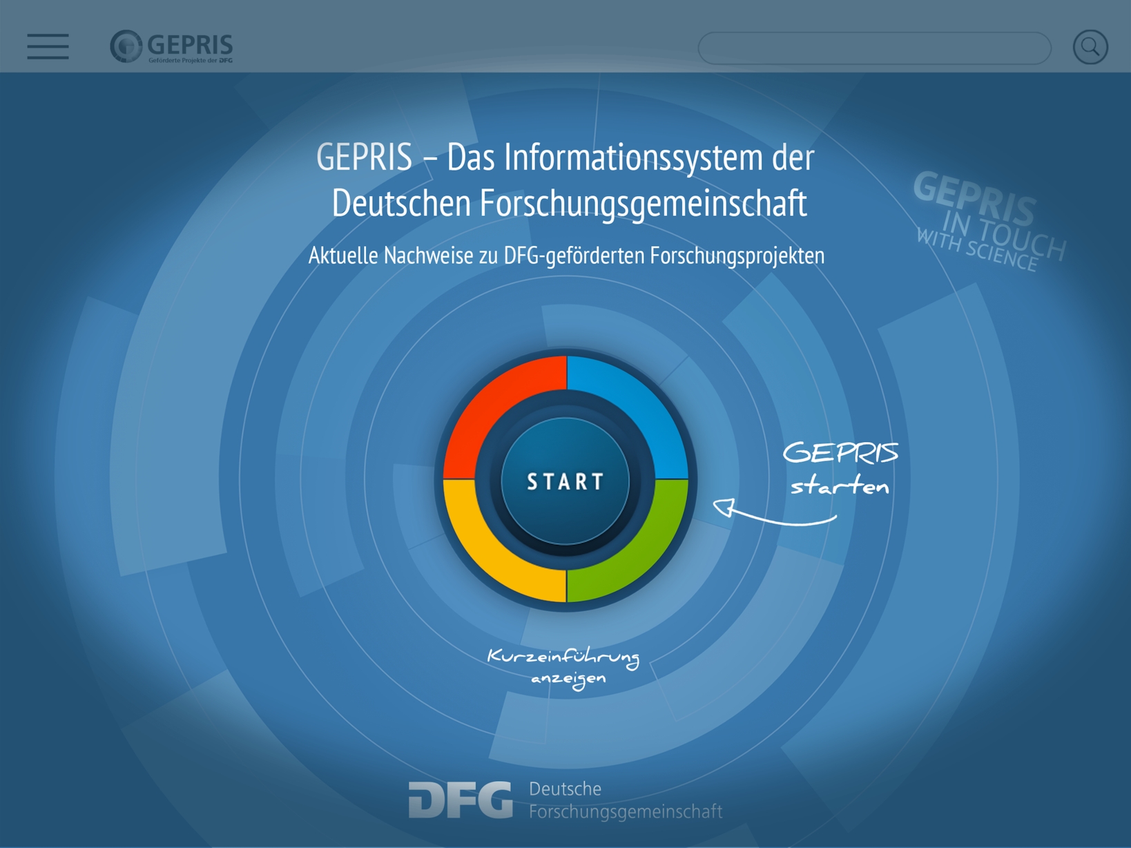 Die DFG GEPRIS App Die DFG GEPRIS App