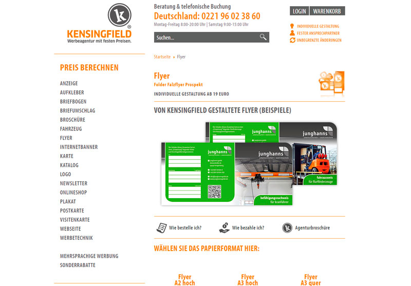 Flyer bei der Kensingfield Werbeagentur Flyer bei der Kensingfield Werbeagentur