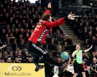 (Foto: hl-studios, Erlangen): Nikolas Katsigiannis parierte sechs Siebenmeter in der Partie (Foto: hl-studios, Erlangen): Nikolas Katsigiannis parierte sechs Siebenmeter in der Partie