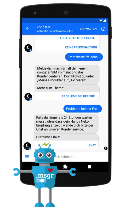 Der Servicebot im Einsatz