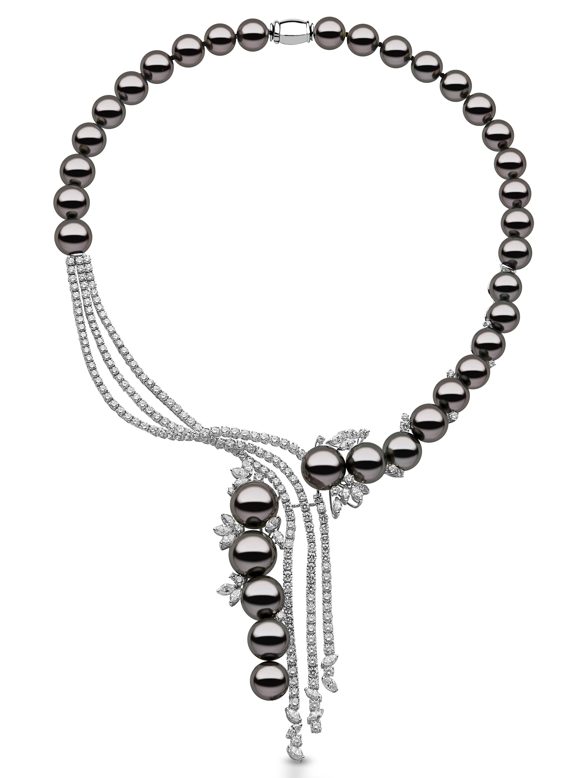 Eine Kreation des Ausstellers YOKO London mit Diamanten und Südseeperlen. Foto: Firma