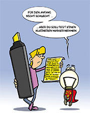 Witzige Zeichnungen lassen bei der Lektüre keine Langeweile aufkommen. Witzige Zeichnungen lassen bei der Lektüre keine Langeweile aufkommen.