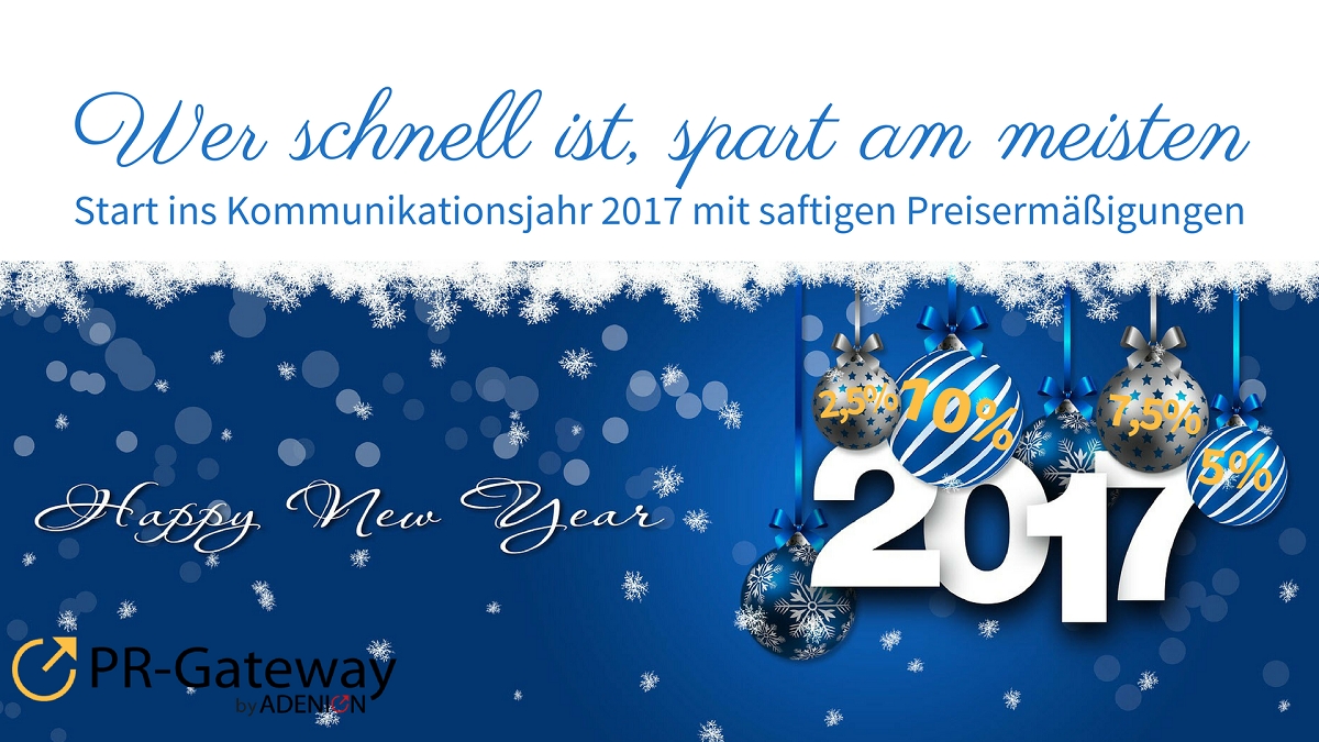 Der Online-PR Countdown ins Kommunikationsjahr 2017 Der Online-PR Countdown ins Kommunikationsjahr 2017