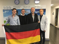 Stabwechsel bei BBG North America: S. Barton, C. Fritz, H. Brandner, B. Satzger (v.l.n.r, Foto: BBG) Stabwechsel bei BBG North America: S. Barton, C. Fritz, H. Brandner, B. Satzger (v.l.n.r, Foto: BBG)