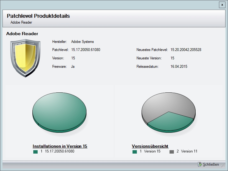 Darstellung detaillierter Patch-Informationen am Beispiel des Adobe Readers