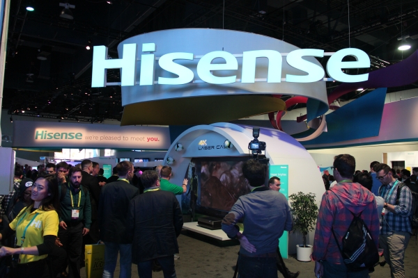 Großer Andrang am Stand von Hisense auf der CES 2017 Großer Andrang am Stand von Hisense auf der CES 2017