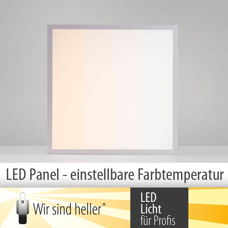 Das LED Panel LTOP CCT kann individuell von 3000K bis 6000K stufenlos eingestellt werden