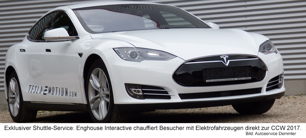 Exklusiver Shuttle-Service: Enghouse chauffiert Besucher mit Elektrofahrzeugen direkt zur CCW. (Bild Exklusiver Shuttle-Service: Enghouse chauffiert Besucher mit Elektrofahrzeugen direkt zur CCW. (Bild