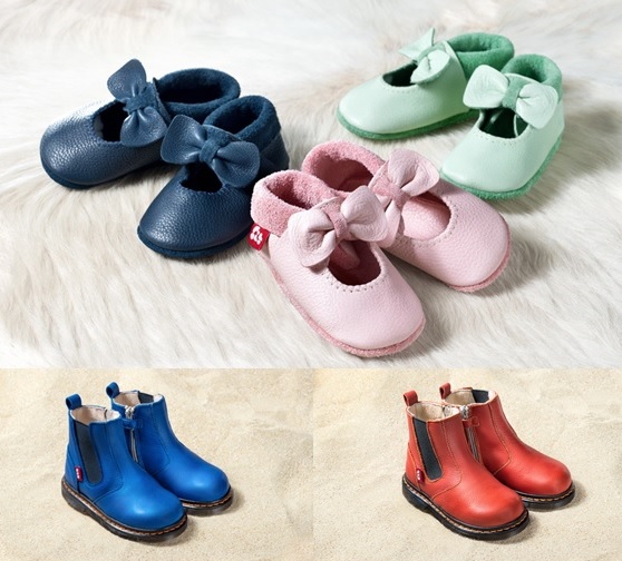 Ballerina“ in Tobago/Rosé/Mint und Boot „Monte“ in Californiablue/Orange Ballerina“ in Tobago/Rosé/Mint und Boot „Monte“ in Californiablue/Orange