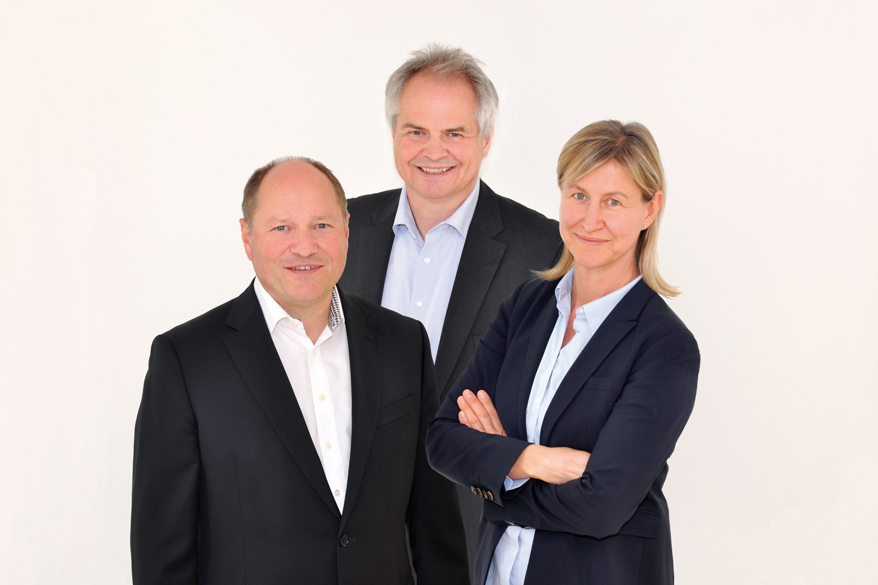 Die Schukat Geschäftsleitung: Bert, Georg und Edith Schukat