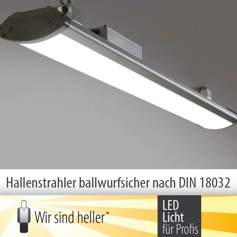 Ballwurfsicherer LED Hallenstrahler von?Wir sind heller? Ballwurfsicherer LED Hallenstrahler von?Wir sind heller?