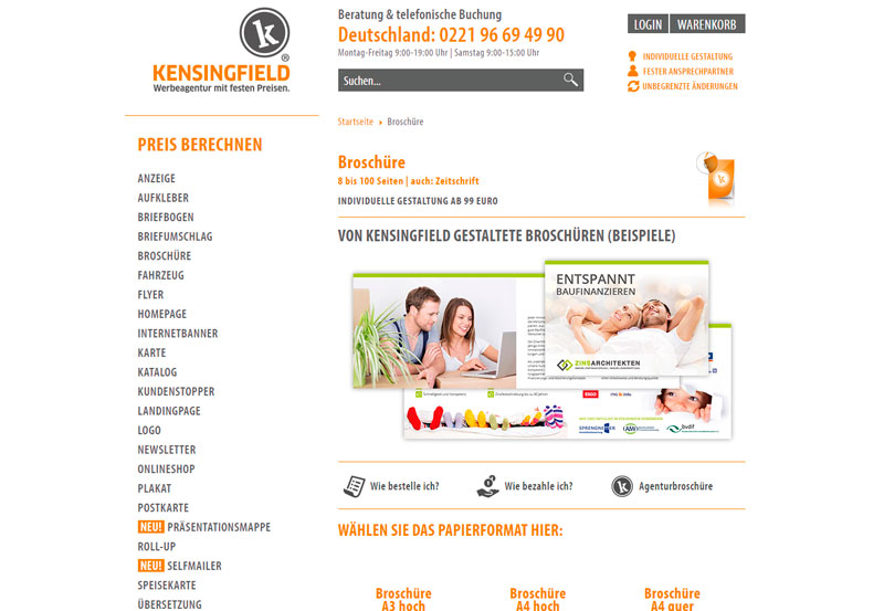 Broschüre bei der Kensingfield Werbeagentur