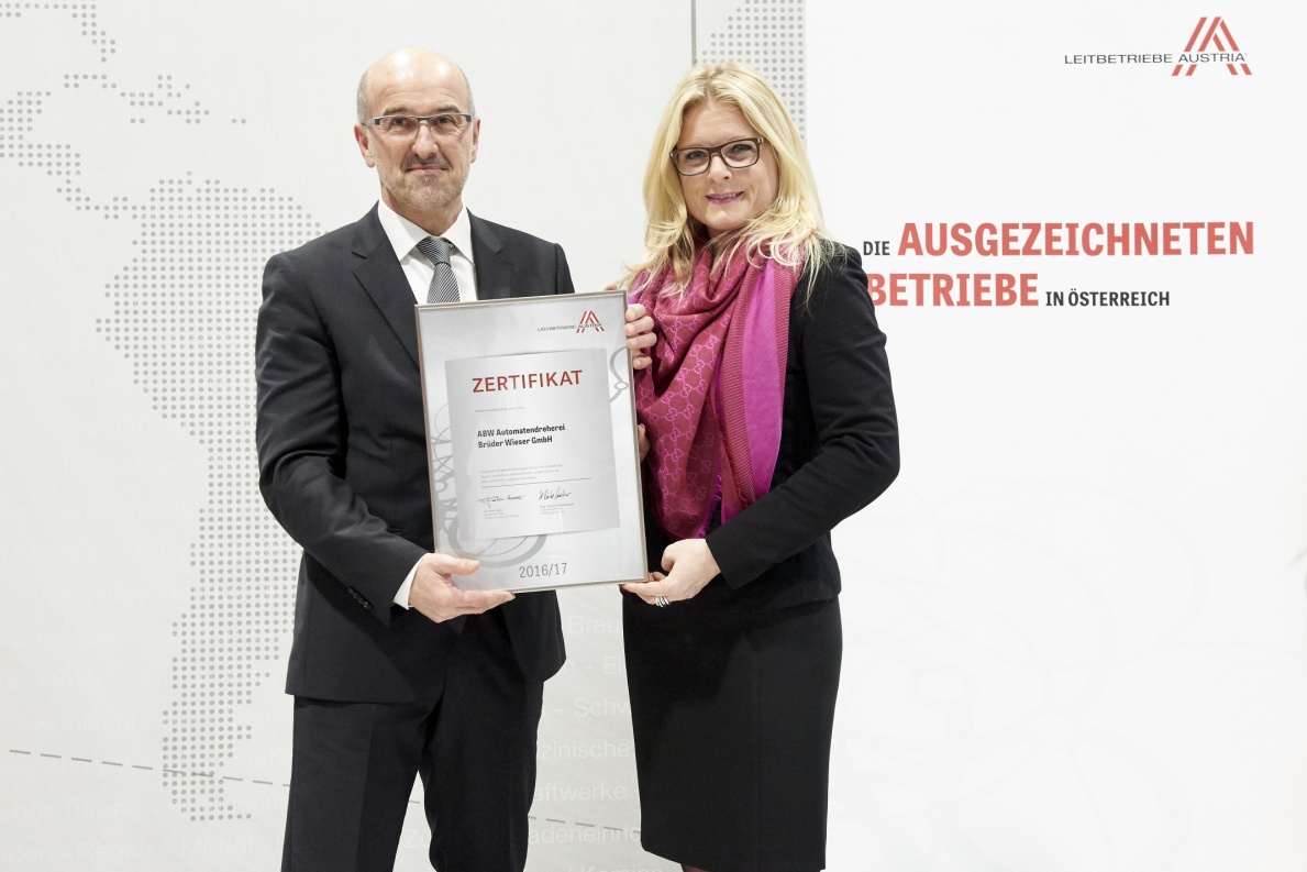 ABW Automatendreherei Brüder Wieser erneut als Leitbetrieb ausgezeichnet ABW Automatendreherei Brüder Wieser erneut als Leitbetrieb ausgezeichnet
