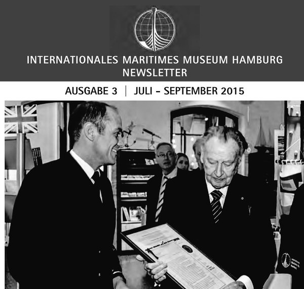 Professor Peter Tamm sen. nimmt offiziell die New Waterloo Dispatch Depesche von Jochen Werne (GOST)