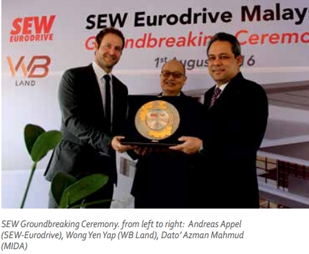 Grundsteinlegung für das neue SEW Eurodrive-Werk in Malaysia Grundsteinlegung für das neue SEW Eurodrive-Werk in Malaysia