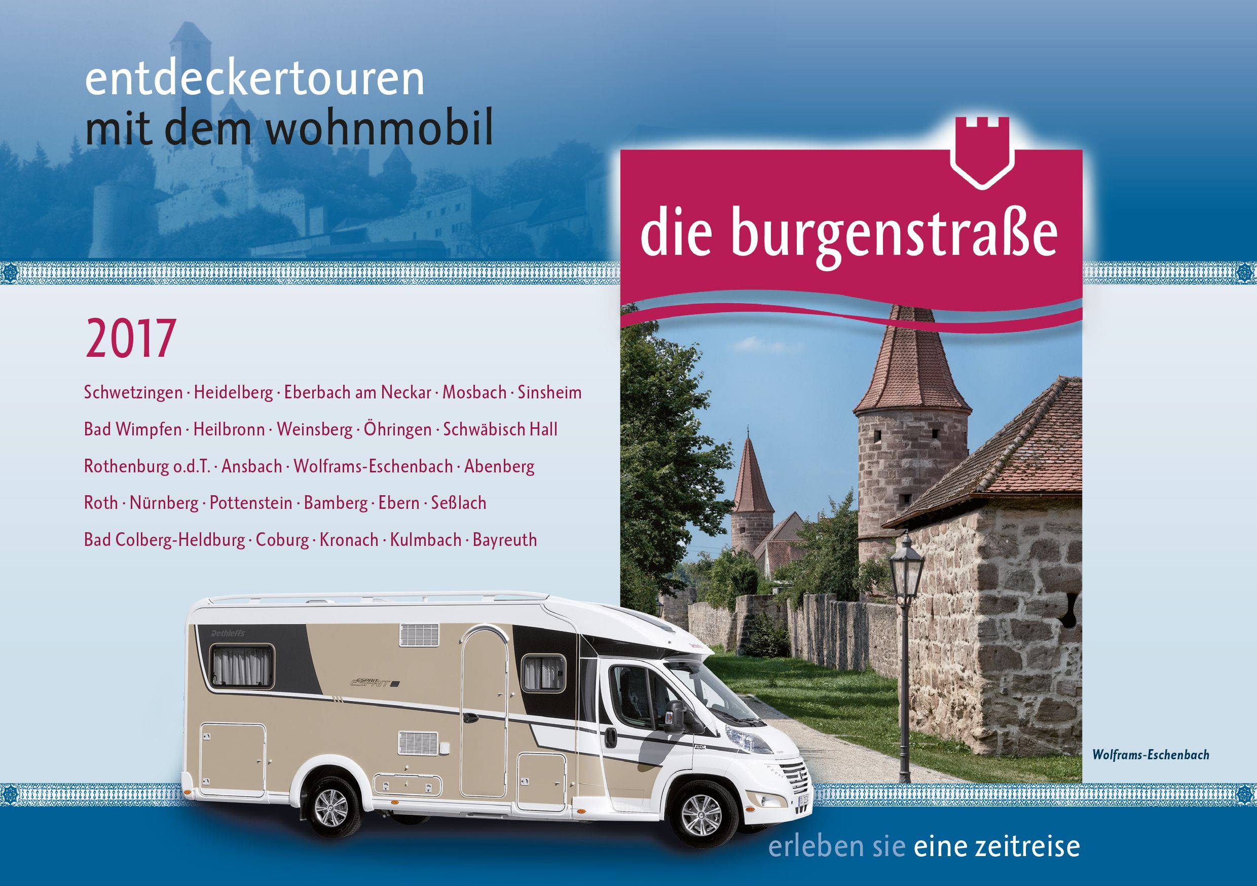 Hier geht es lang. Die Wohnmobil-Broschüre zeigt die schönsten Routen entlang der Burgenstraße. (Bil