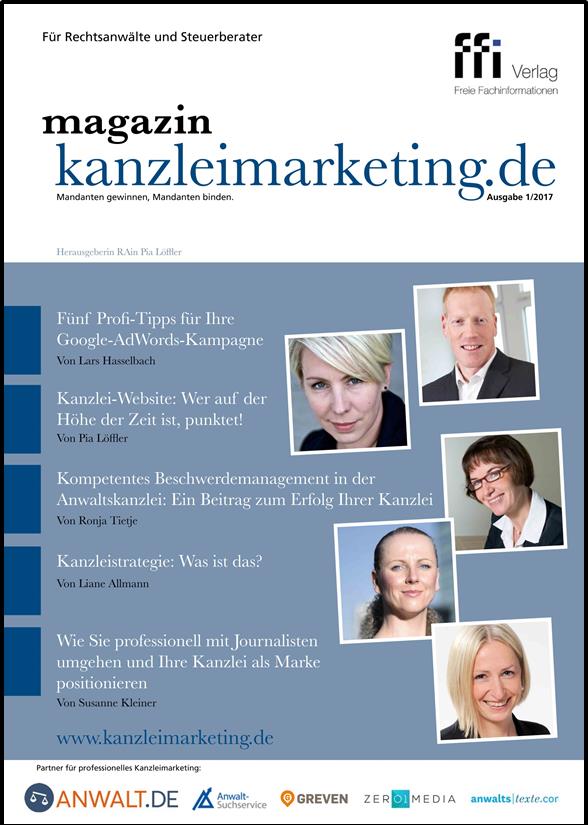 kanzleimarketing.de: Cover Ausgabe 1/2017