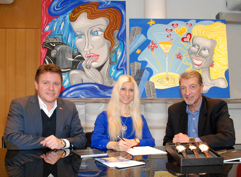 Michael Eckhardt von Business X Union, Künstlerin Tanja Playner, Claudio Frapolli von Pierre Thomas