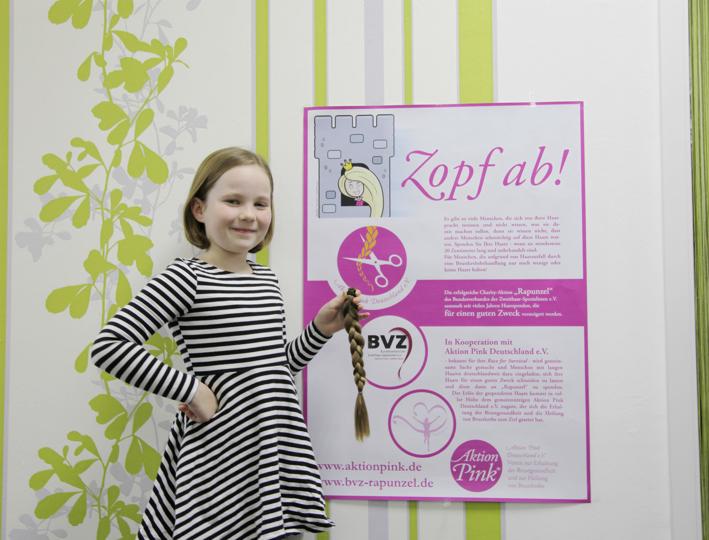 Annika Reif stolz mit ihrem Zopf