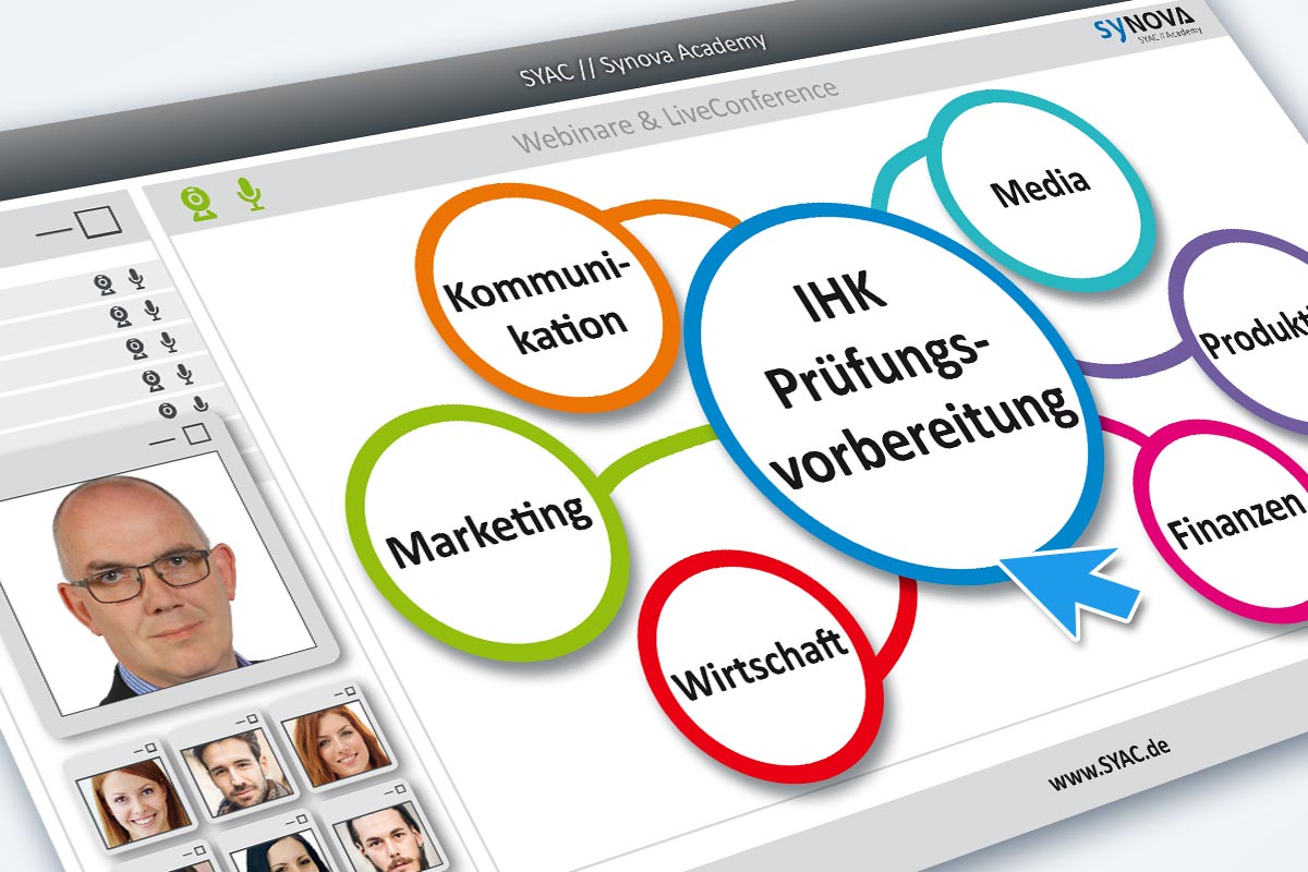 Alle Onlinekurse der SYAC // Synova Academy finden in der LiveConference des eigenen Onlinelernsyste