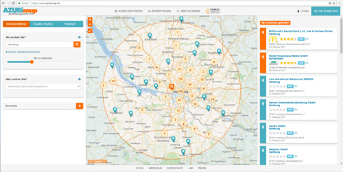 AZUBImap.de ist die Ausbildungssuche 4.0