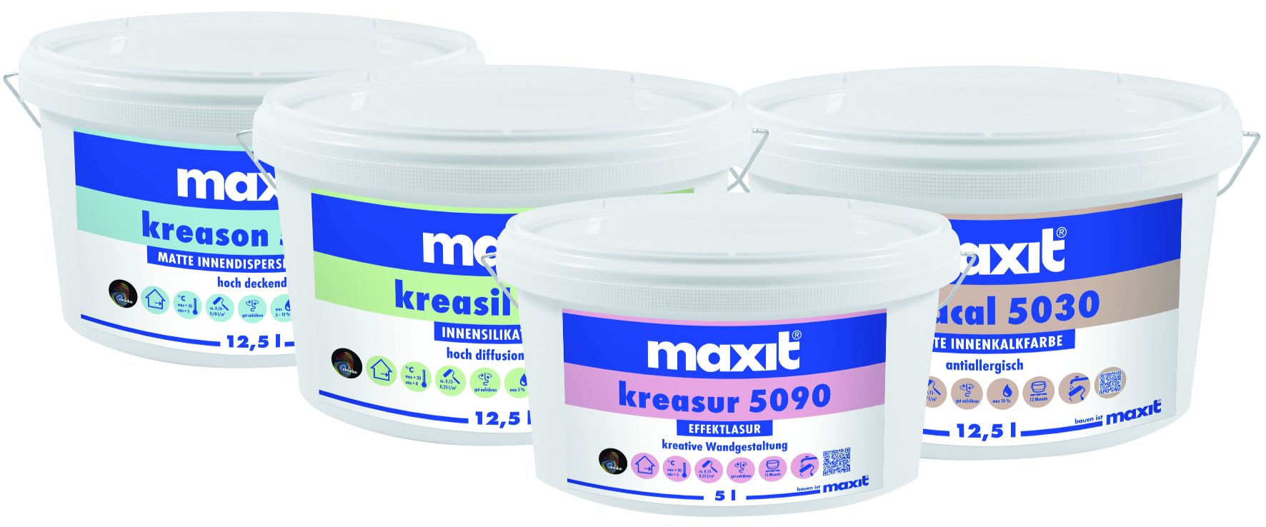 Das neue Innenfarben-Sortiment der Maxit-Gruppe überzeugt mit einheitlichem Layout und verbesserten 