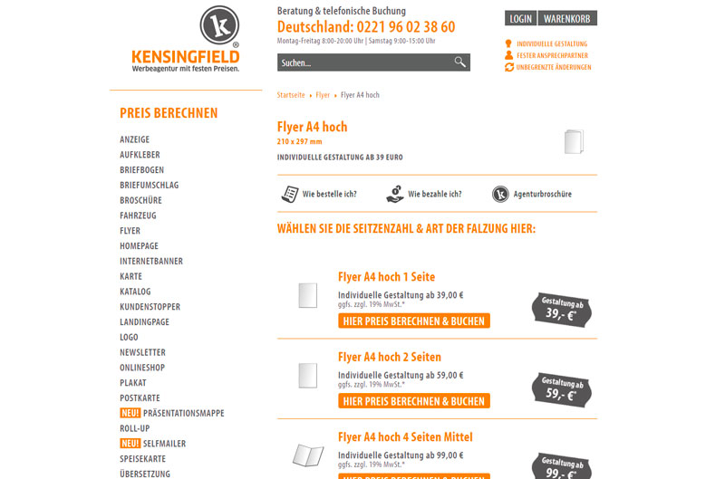 Flyer A4 hoch bei der Kensingfield Werbeagentur Flyer A4 hoch bei der Kensingfield Werbeagentur