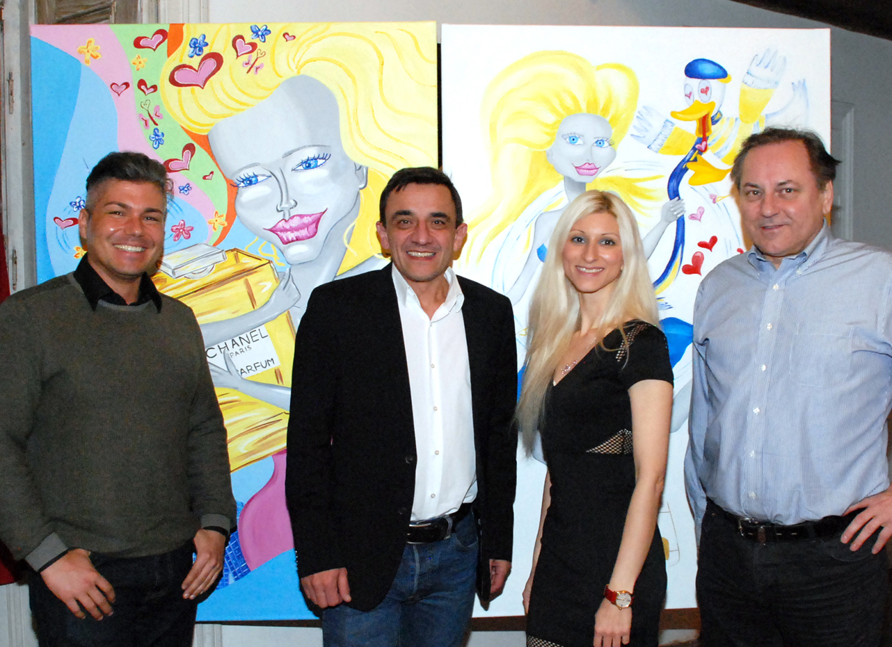 Andreas Kahler, Landtagsabgeordneter Martin Huber, Künstlerin Tanja Playner, Karl Kralowetz /HISPANO