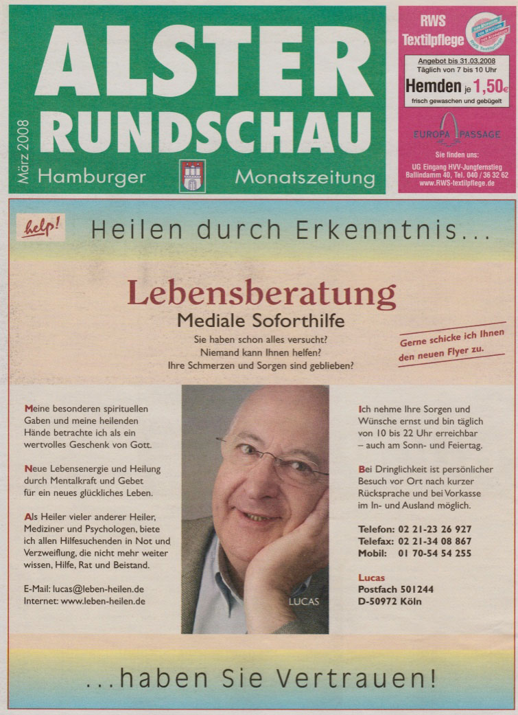 Mediale Beratung, Geister?heiler, Geistheiler, Fernheiler, Hellseher