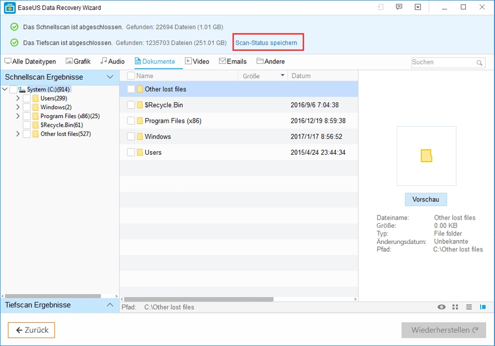 Intuitive Datenrettung für alle Fälle