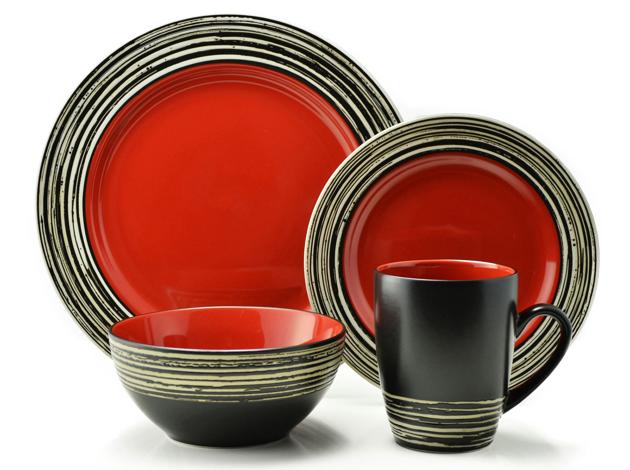 Farbtupfer auf dem Esstisch: Das Service aus Steingut von China Pearl (HK) Company Limited. Foto: Fi