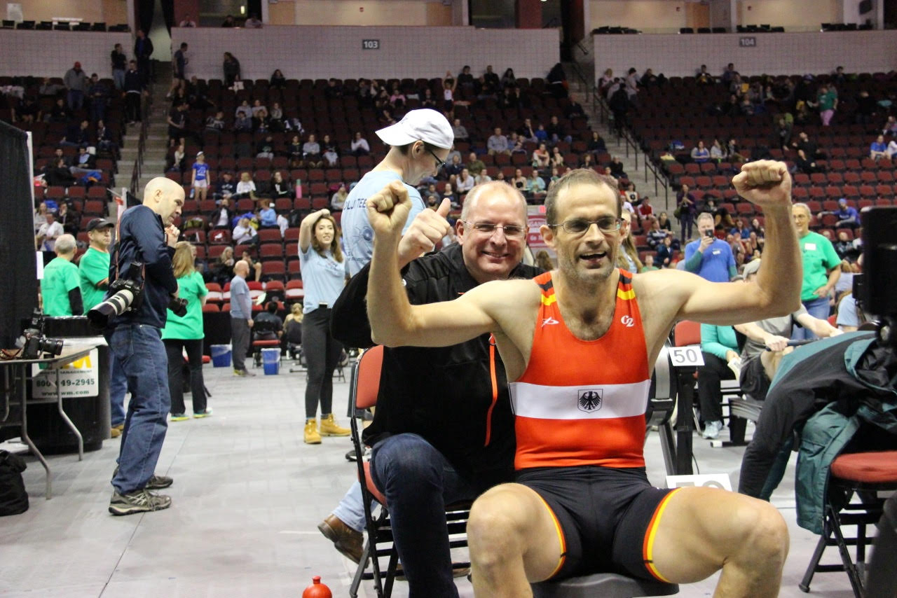 Befreiender Jubel: Matthias Schömann-Finck nach seinem WM-Triumph (Foto: Concept2 Germany)