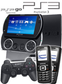 0 EUR Geräte: Sony PS3 120 GB Slim Spitzenkonsole + PSP go + 2 x Samsung B130