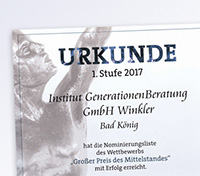 Nominierung für einen der wichtigsten Preise für den Mittelstand in Deutschland Nominierung für einen der wichtigsten Preise für den Mittelstand in Deutschland