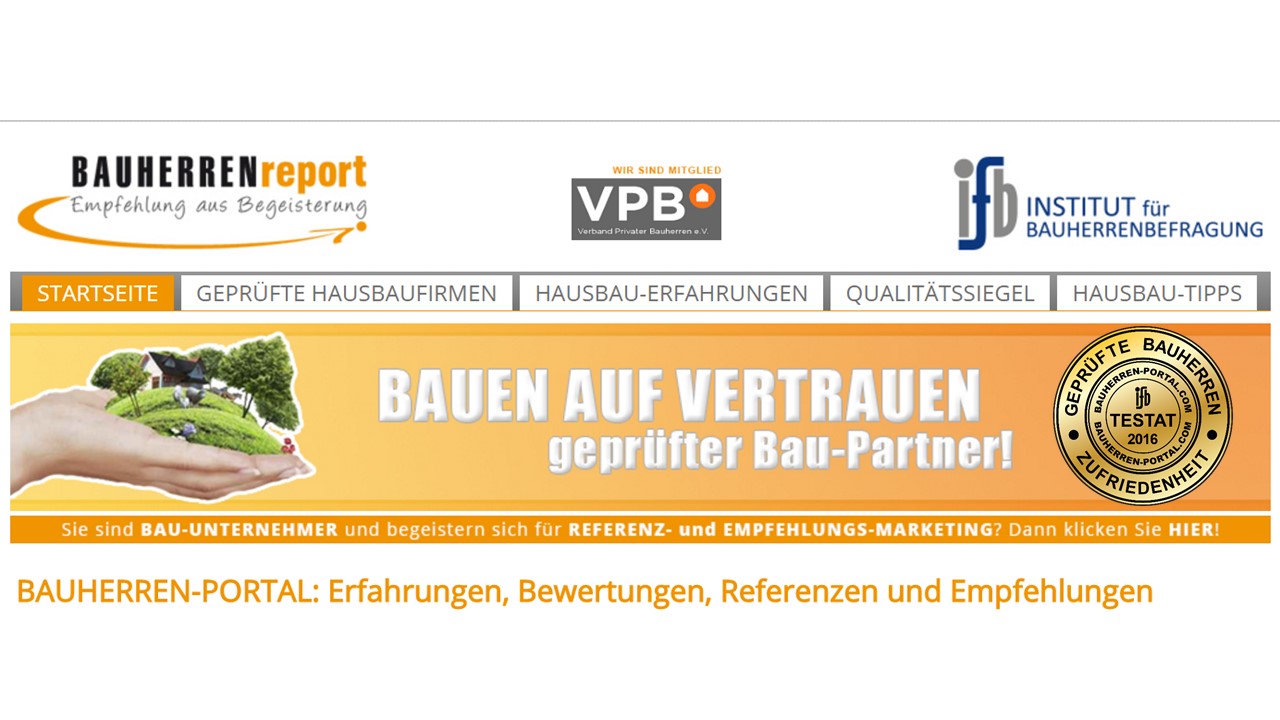 Startseite Bauherren-Portal Startseite Bauherren-Portal